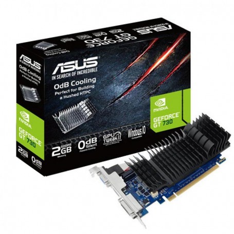 TARJETA GRAFICA ASUS GEFORCE GT730 2 GB  DDR5 SILENT DSUB + DVI + HDMI LP