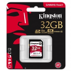 SD 32GB KINGSTON CANVAS SDR/32GB HASTA 100MBPS + LPI*