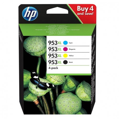 HP 953XL - PACK DE 4 CARTUCHOS DE TINTA ORIGINALES B/C/M/Y (1 X 42.5 ML + 3 X 20 ML) - 3HZ52AE