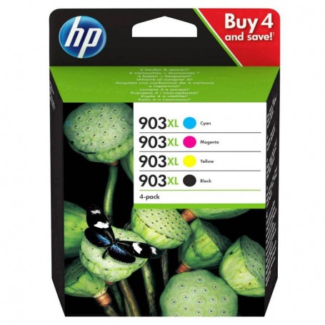 HP 903XL - PACK DE 4 CARTUCHOS ORIGINALES B/C/M/Y (1 X 20 ML + 3 X 8.5 ML) - 3HZ51AE