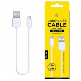 ONE+ CABLE USB A MICROUSB 2M AS108 2A COLOR BLANCO