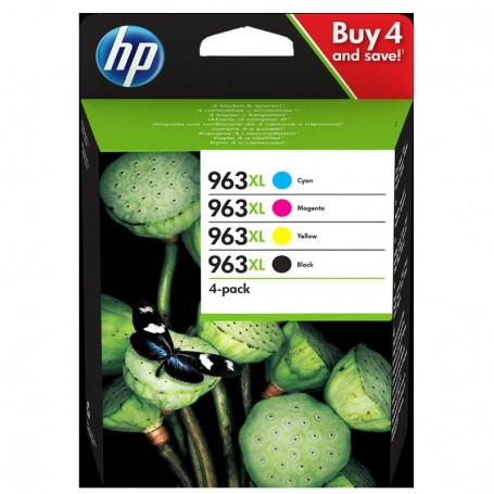 HP 963XL - PACK DE 4 CARTUCHOS DE TINTA ORIGINALES B/C/M/Y (1 X 48 ML 1 X 22.8 ML 1 X 23.3 ML 1 X 22.9 ML) - 3YP35AE