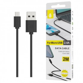 ONE+ CABLE USB A MICROUSB 2M AS108 2A COLOR NEGRO
