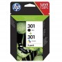 HP 301 NEGRO + COLOR - PACK DE CARTUCHOS DE TINTA ORIGINALES (1 X 170 PAG + 1 X 150 PAG)  - N9J72AE