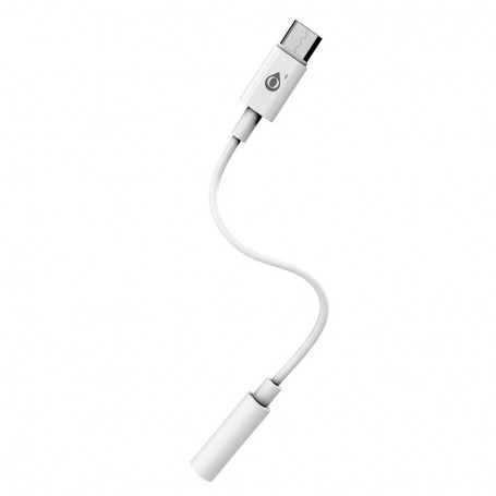 ONE+ CABLE ADAPTADOR AUDIO TYPE C A MINIJACK HEMBRA NB1242 15CM BLANCO