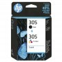HP 305 NEGRO + COLOR - PACK DE CARTUCHOS DE TINTA ORIGINALES (1 X 120 PAG + 1 X 100 PAG) - 6ZD17AE
