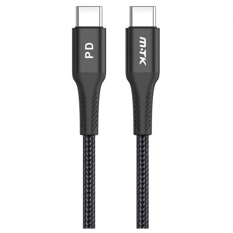 MTK CABLE TYPE C A TYPE C TB1236 CARGA SUPER RAPIDO PD 25W 5A 1M NEGRO