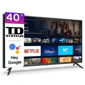 TV LED 40'' TDSYSTEMS K40DLX15GLE FHD BT WIFI 2*USB 3*HDMI ANDROID TV COLOR NEGRO