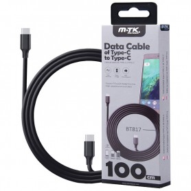 MTK CABLE TYPE C A TYPE C BT817 ALTA VELOCIDAD SOPORTA PD 1M NEGRO