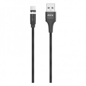 MTK CABLE USB A MICROUSB TB1263 CARGA MAGNETICA 1M 2.4A NEGRO