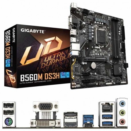 PLACA BASE GIGABYTE B560M-DS3H V.2 S-1200 4DDR4 128GB VGA+DVI+HDMI GBLAN RAID 6USB3.2 6SATA3 1M.2 MATX