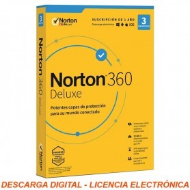 NORTON 360 DELUXE 3 DISPOSITIVOS + 25GB CLOUDSTORAGE 1 AÑO - LICENCIA ELECTRONICA