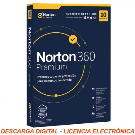 NORTON 360 PREMIUM 10 DISPOSITIVOS - LICENCIA ELECTRONICA