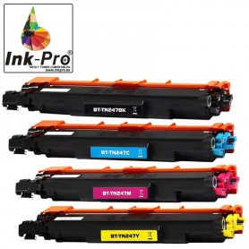 INK-PRO® TONER  COMPATIBLE BROTHER TN247 / TN243 PACK 4 UDS NEGRO / CYAN / MAGENTA / AMARILLO (1*3000+3*2300 PAG)