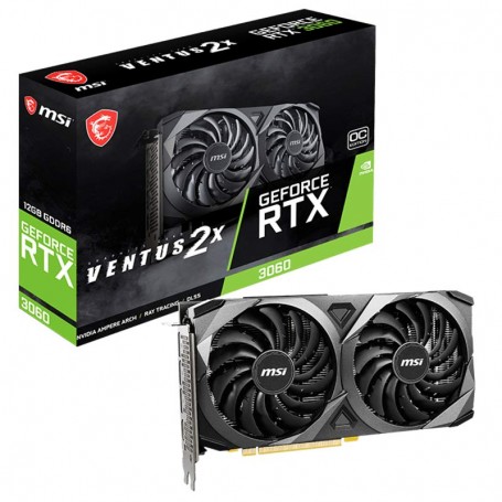 TARJETA GRAFICA MSI RTX 3060 VENTUS 2X 12GB OC DDR6 HDMI + 3 X DISPLAYPORT