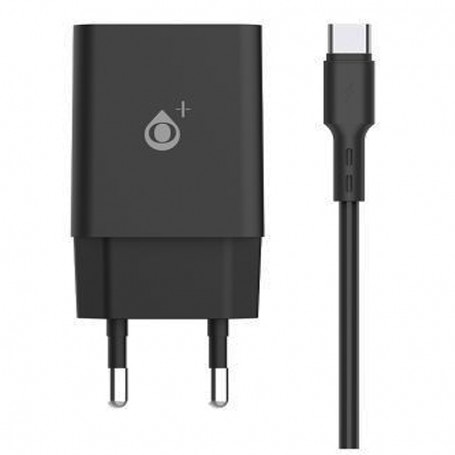 ONE+ CARGADOR  NA0348 CLOVER  1 PTO USB 2.4A CON CABLE USB TYPE C NEGRO