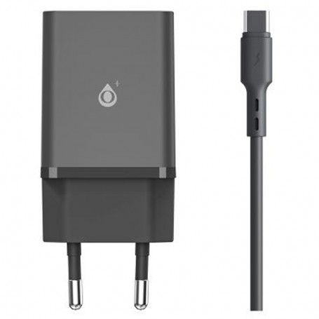 ONE+ CARGADOR  NA0393 KAI  2 PTOS USB 2.4A CON CABLE USB TYPE C NEGRO