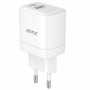 MTK CARGADOR DE PARED TA0357 TAYLOR 2 PTOS USB PD+QC (TYPE C+ USB A) 40W 3.4A (SIN CABLE) BLANCO