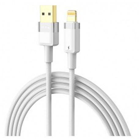 MTK TB1463 BL - CABLE USB-A A MICROUSB - CARGA RAPIDA 2.4A - NYLON TRENZADO- 3M - BLANCO