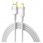 MTK TB1463 BL - CABLE USB-A A MICROUSB - CARGA RAPIDA 2.4A - NYLON TRENZADO- 3M - BLANCO