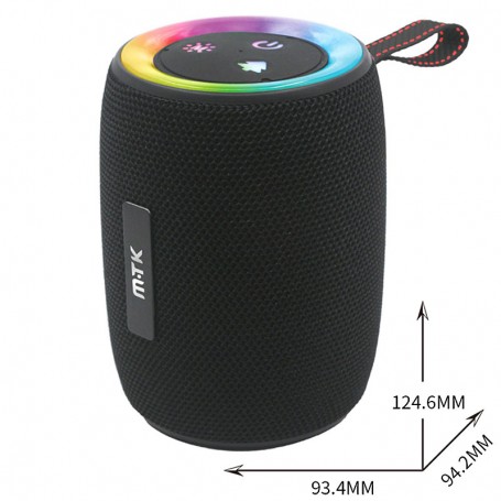 MTK ALTAVOZ BLUETOOTH 5.3 TF4204 8W TWS HIFI / USB / TF / FM / LED  BATERIA 1200MAH NEGRO