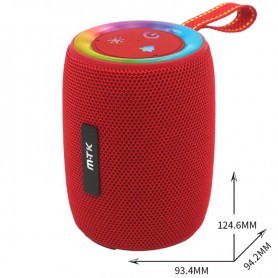 MTK ALTAVOZ BLUETOOTH 5.3 TF4204 8W TWS HIFI / USB / TF / FM / LED  BATERIA 1200MAH ROJO