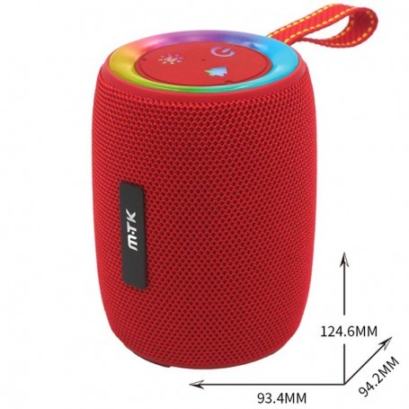 MTK ALTAVOZ BLUETOOTH 5.3 TF4204 8W TWS HIFI / USB / TF / FM / LED  BATERIA 1200MAH ROJO