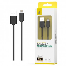 ONE+ CABLE USB LIGHTNING AA101 3.4A 1M NEGRO