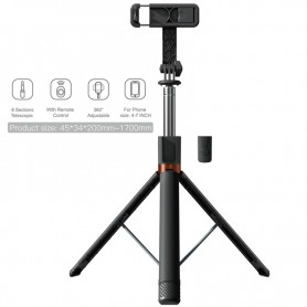 ONE+ NE5361 NE - PALO SELFIE TRIPODE CON BLUETOOTH - DE 20 A 170CM - DE 4 A 7 PULGADAS - NEGRO