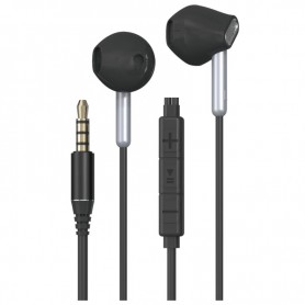 ONE+ TC3358 NE - AURICULARES CON MICROFONO DAREN - BOTON DE LLAMADA - CABLE 1.2M - NEGRO