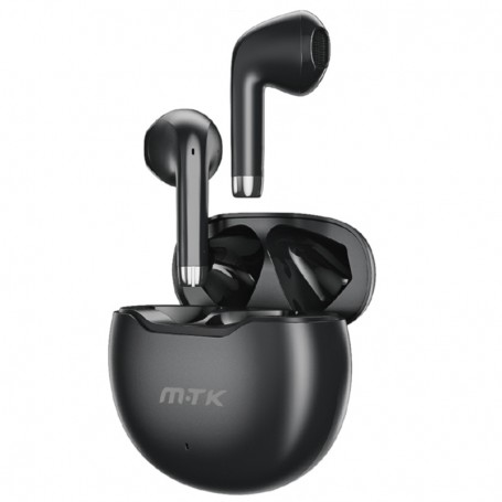 MTK TC3308 NE - AURICULARES BLUETOOTH 5.3 CON ESTUCHE DE CARGA - TWS - 4-5 HORAS AUTONOMIA - NEGRO