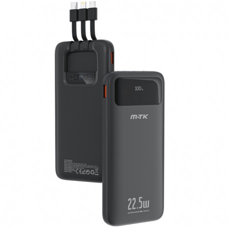 MTK TD2133 NE - POWERBANK 9000 MAH - CARGA RAPIDA 22.5W - ENTRADA 1XUSB-C - 5 SALIDAS 1XUSB-A 2XUSB-C 1XLIGHTNING 1XMICROUSB  -