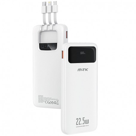 MTK TD2133 BL - POWERBANK 9000 MAH - CARGA RAPIDA 22.5W - ENTRADA 1XUSB-C - 5 SALIDAS 1XUSB-A 2XUSB-C 1XLIGHTNING 1XMICROUSB  -