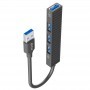 MTK TB1382 NE - HUB USB-A 3.0 A 3XUSB2.0 + 1XUSB3.0 - FUNCION OTG - 24.5 CM - NEGRO