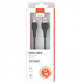 MTK TB1291 NE - CABLE USB-A A USB-C 6A - 1M - NEGRO