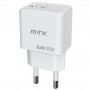 MTK TA0392 BL - CARGADOR DE PARED 35W GAN- 2 PUERTOS USB-C PD - SIN CABLE - BLANCO