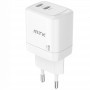 MTK TA0360 BL - CARGADOR DE PARED 45W - 2 PUERTOS USB-C - SIN CABLE - BLANCO