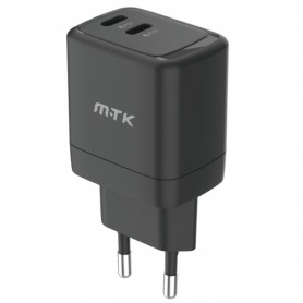 MTK TA0360 NE - CARGADOR DE PARED 45W - 2 PUERTOS USB-C - SIN CABLE - NEGRO