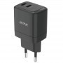 MTK TA0360 NE - CARGADOR DE PARED 45W - 2 PUERTOS USB-C - SIN CABLE - NEGRO