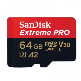 SANDISK EXTREME PRO - TARJETA MICROSD DE 64GB  HASTA 200 MBPS CON ADAPTADOR + LPI*