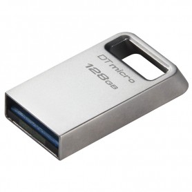 PENDRIVE 128GB KINGSTON DATATRAVELER MICRO - USB 3.2 - HASTA 200 MBPS - METALICO - COMPACTO - PLATA + LPI*