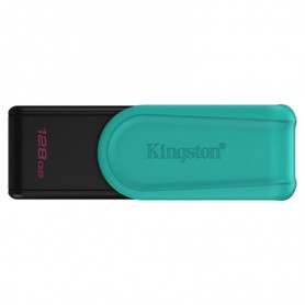 PENDRIVE 128GB KINGSTON DATATRAVELER EXODIA S - USB 3.2 GEN 1 - TAPA GIRATORIA - TURQUESA + LPI*