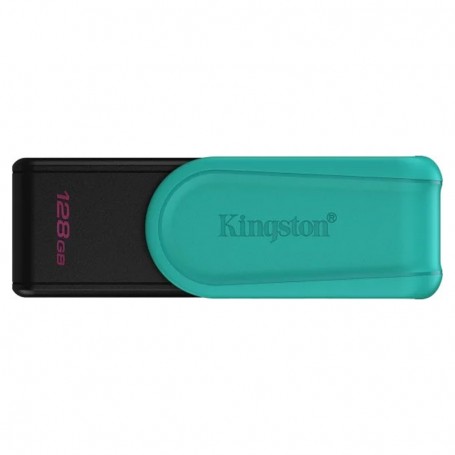 PENDRIVE 128GB KINGSTON DATATRAVELER EXODIA S - USB 3.2 GEN 1 - TAPA GIRATORIA - TURQUESA + LPI*