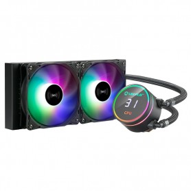 UNYKA AQUASTORM 240 - KIT DE REFRIGERACION LIQUIDA - 2 VENTILADORES 120MM - ILUMINACION RGB - VISUALIZACIÓN TEMPERATURA CPU - T