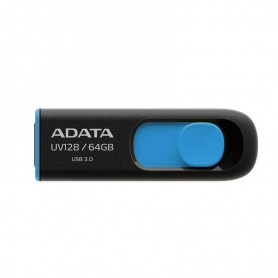 ADATA UV128 - PENDRIVE 64GB USB 3.2 - RETRACTIL - NEGRO/AZUL + LPI*