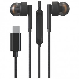 MTK TC3243 NE - AURICULARES CON MICROFONO - CONEXION USB-C - CABLE 1.2M - NEGRO