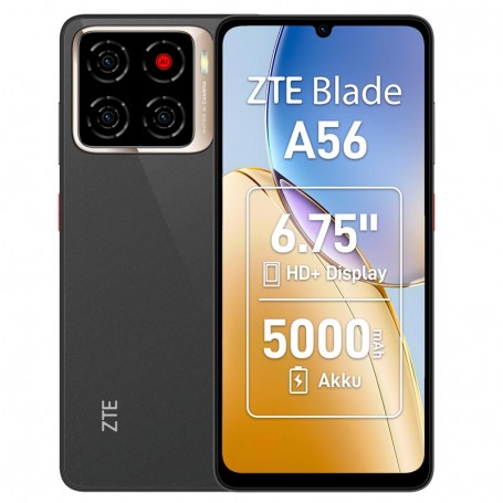 SMARTPHONE ZTE BLADE A56 4GB 64GB 6.75'' HD+ (1600X720) CAM 13+0.3/8MPX 5000 MAH BLACK + LPI*