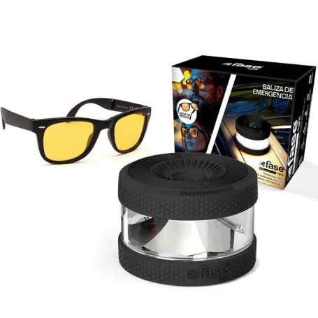 FASE LIGHT - BALIZA DE SEÑALIZACION DE EMERGENCIA V16 + GAFAS CONDUCCION NOCTURNA - HOMOLOGADA POR LA DGT - CONECTIVIDAD DGT