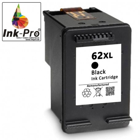 INK-PRO® CARTUCHO REMANUFACTURADO HP 62XL (C2P04AE/C2P05AE) NEGRO (20 ML)