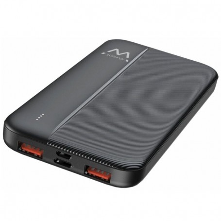 EWENT EW1163 - POWERBANK 10000 MAH - CARGA RAPIDA 22.5W - 2 ENTRADAS (MICROUSB+USB-C) - 3 SALIDAS USB-C+2XUSB-A - NEGRO